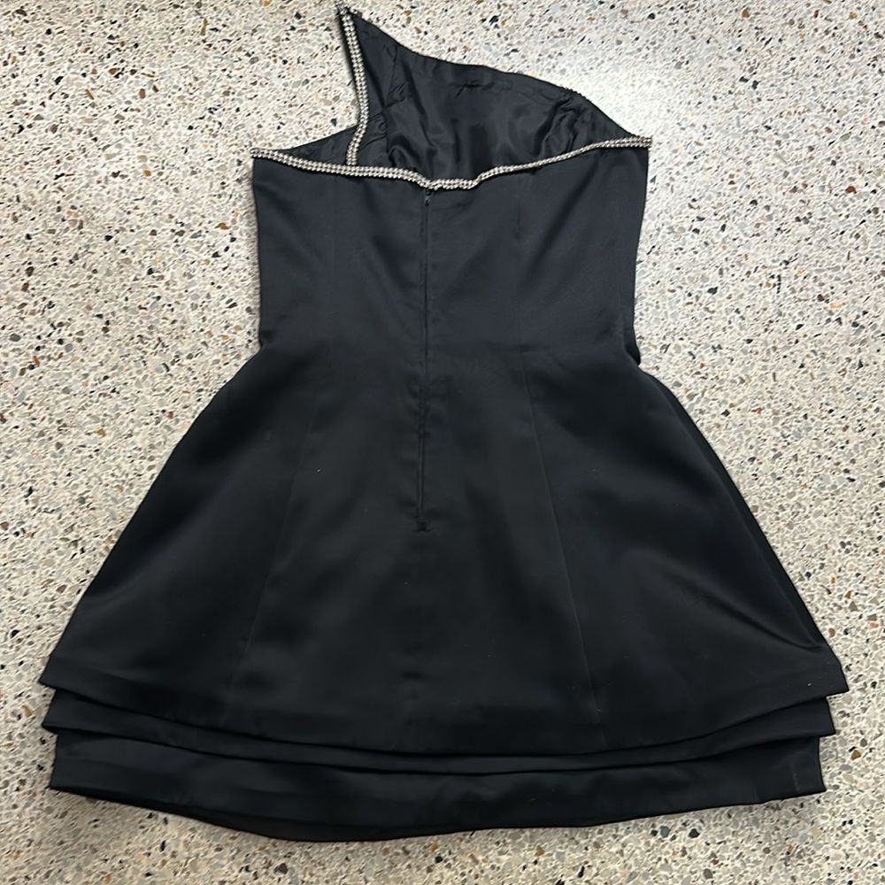 Vintage After Five Julie Duroche black silver rhinestone mini cocktail dress 8 - Picture 10 of 11